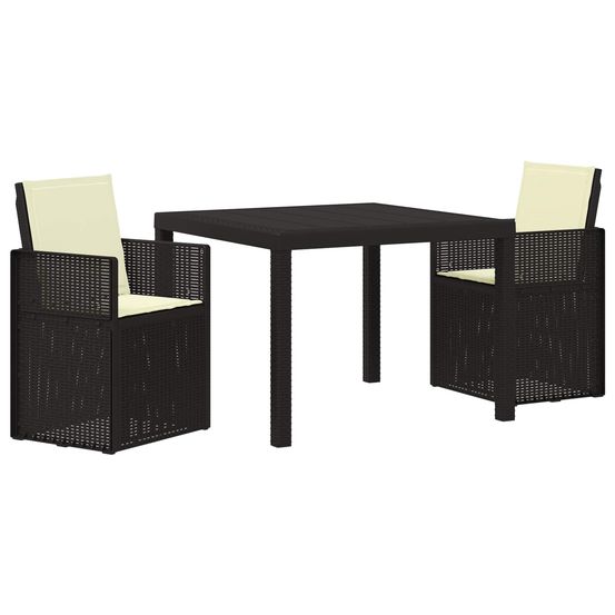 Ensemble de salle à manger pour jardin 3 pc anthracite et crème