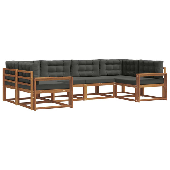 Ensemble de canapés d'extérieur 6 pcs naturel et anthracite
