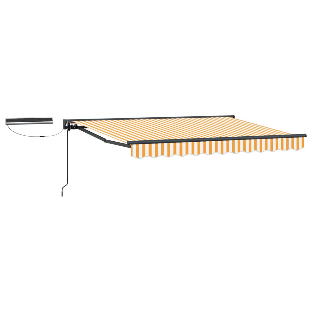 Auvent rétractable électrique jaune et blanc 3,5 x 2,5 m