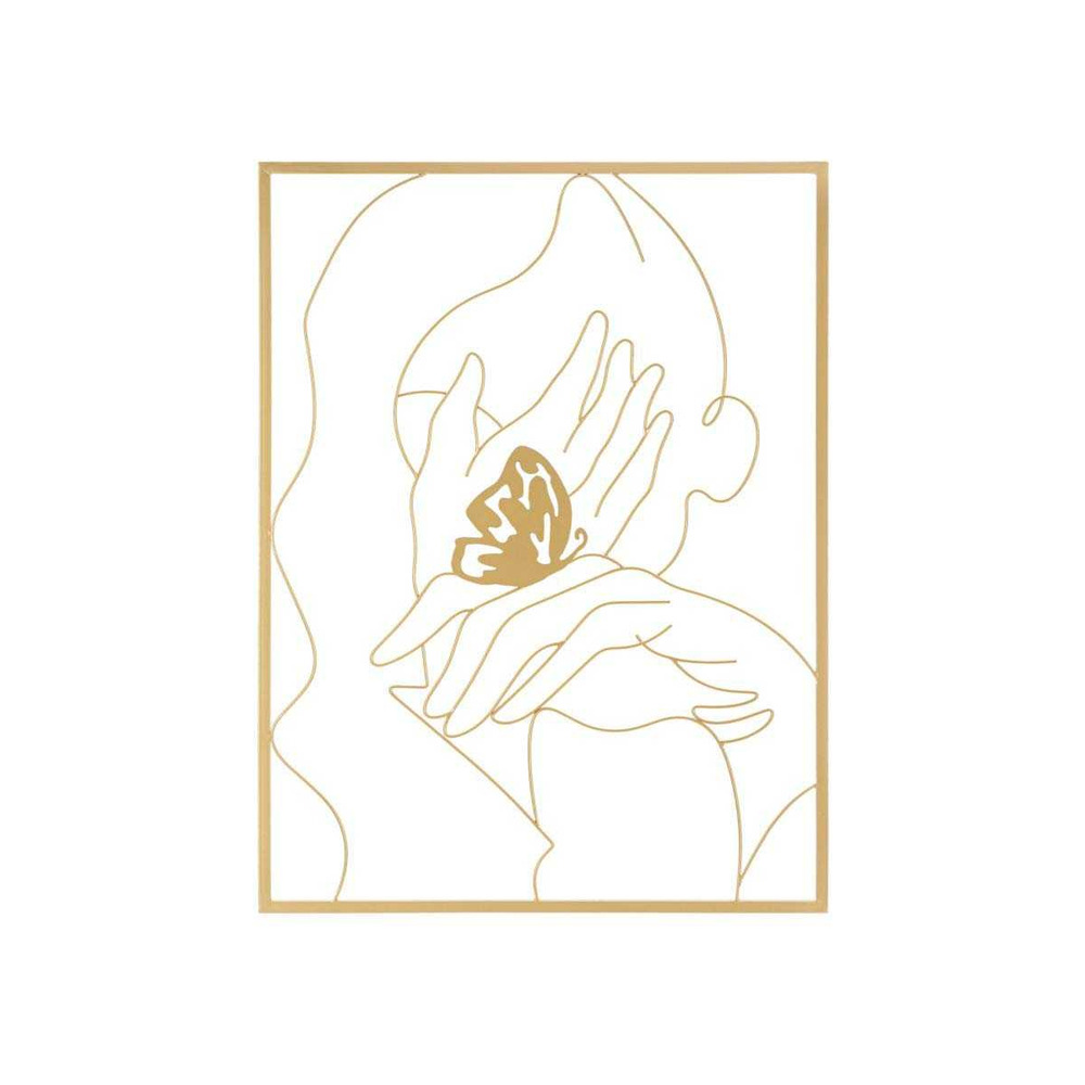 Décoration murale en métal hands on face 60 x 1 x 80 cm