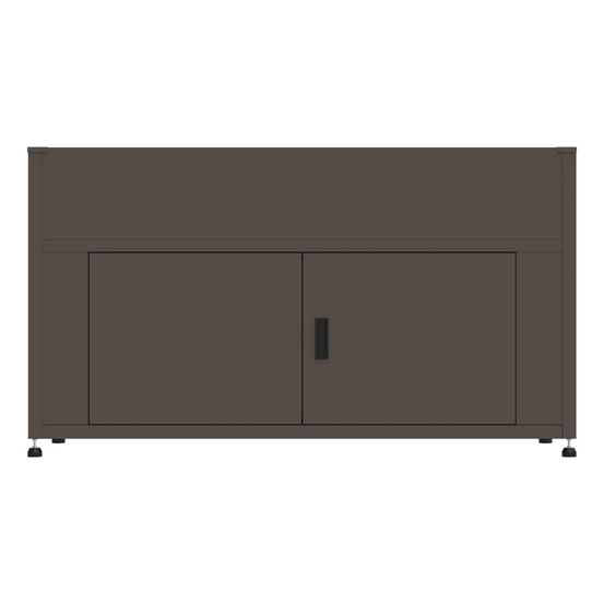 Armoire de jardin grand format – acier marron avec jardinière – meuble de rangement extérieur