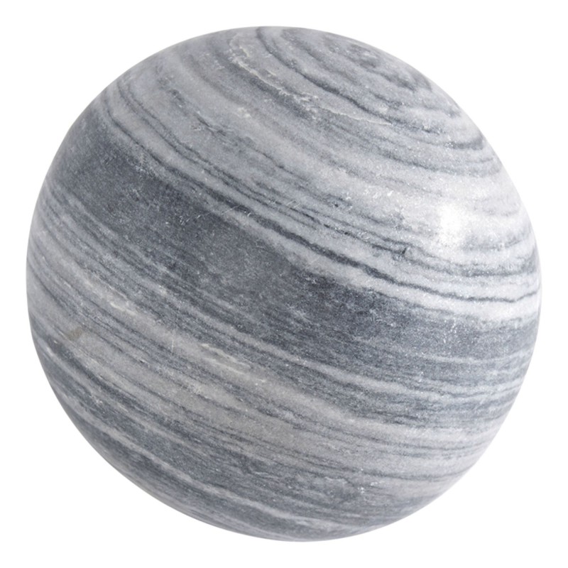 Boule déco jardin marbre effet rayé (grand format) - gris 30 cm