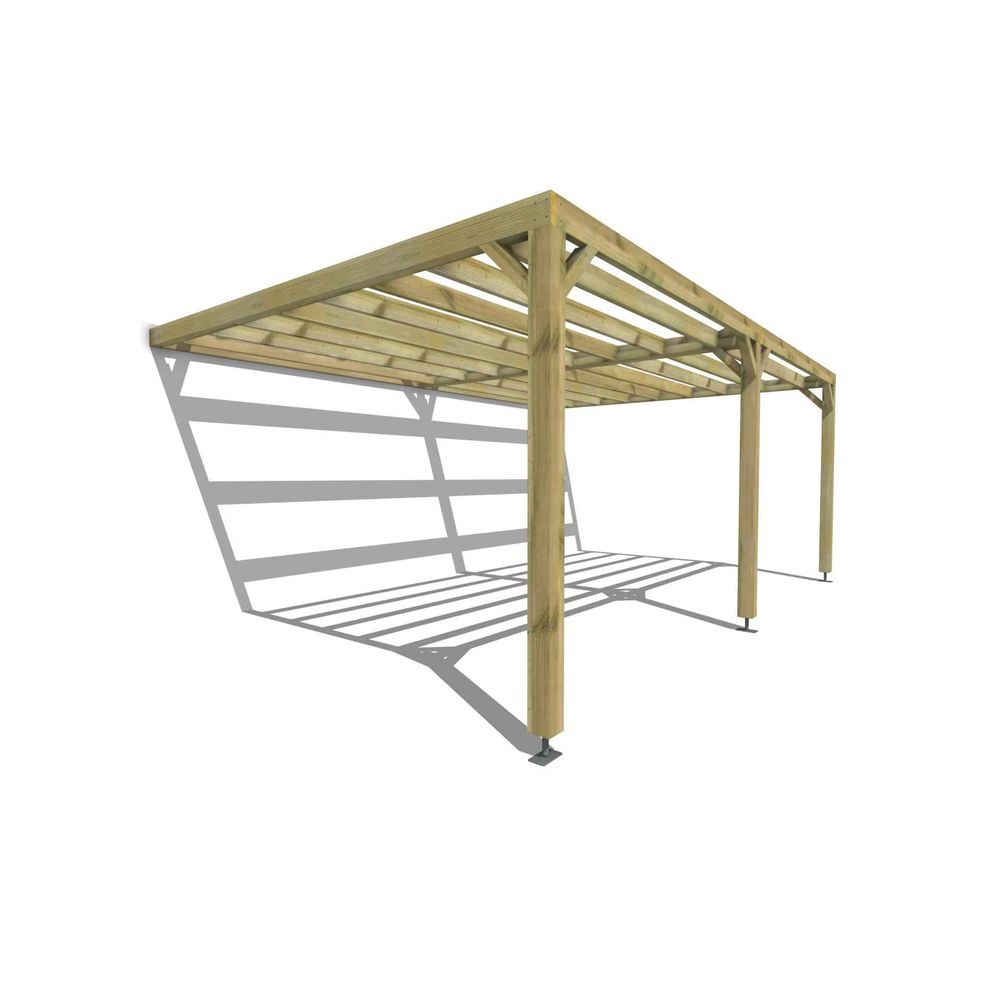Pergola bois • 6m x 4m • adossée • sens largeur • livraison comprise