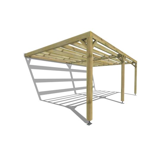 Pergola bois • 6m x 4m • adossée • sens largeur • livraison comprise