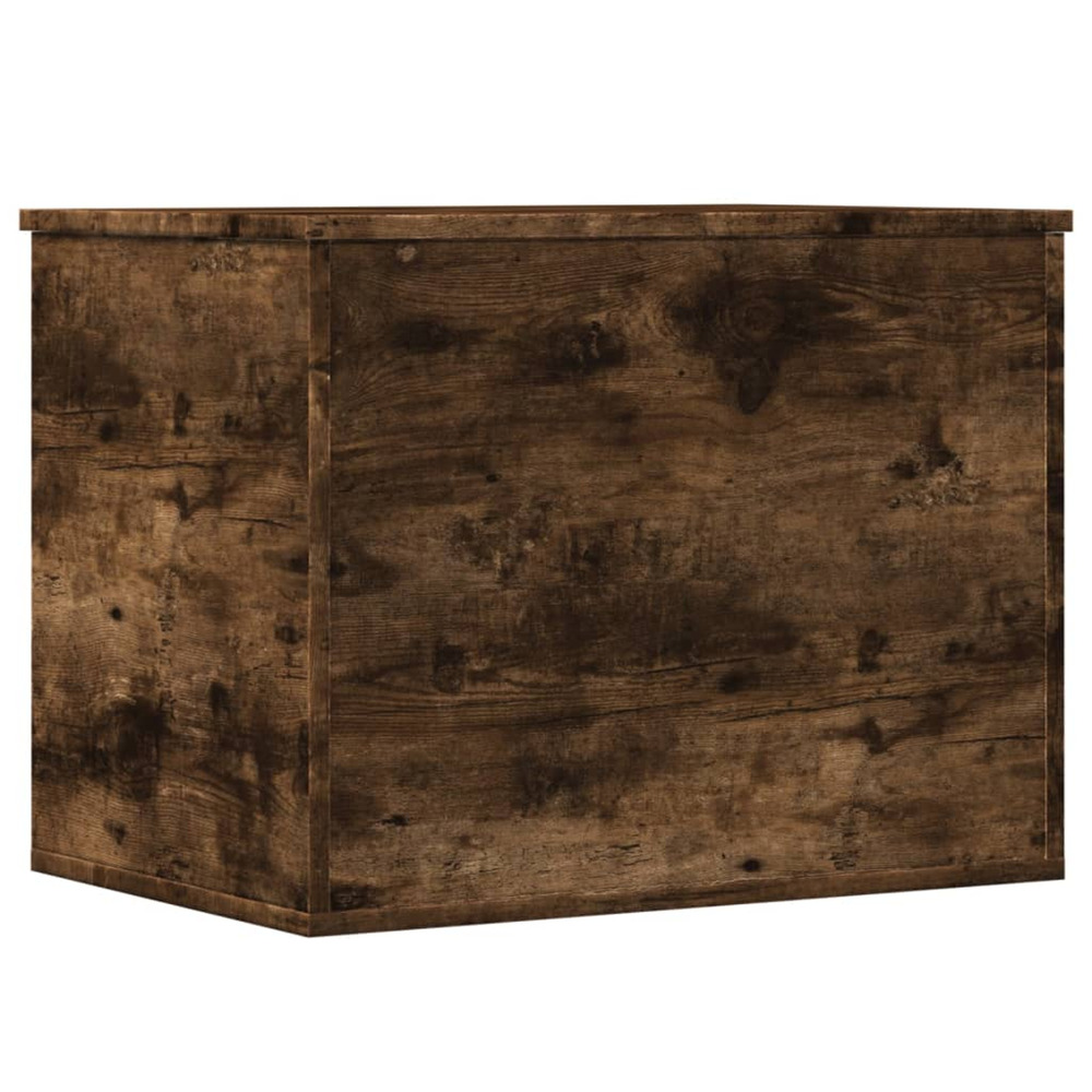 Boîte de rangement chêne fumé 60x42x46 cm bois d'ingénierie