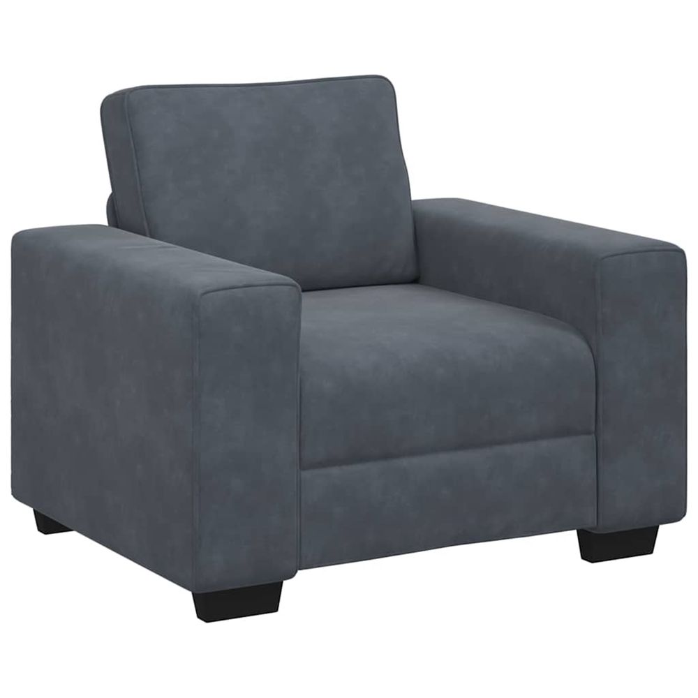 Fauteuil gris foncé 100x77x82 cm velours