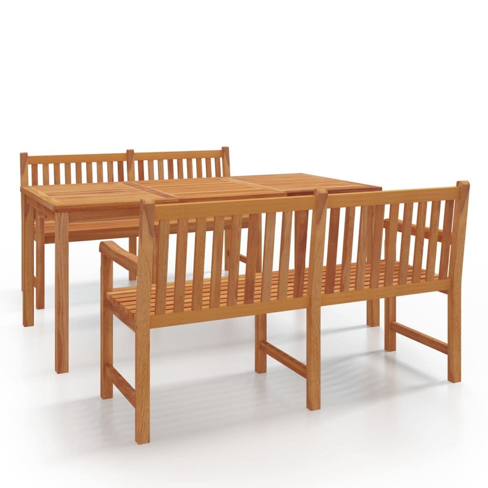 Ensemble à manger de jardin 3 pcs bois de teck massif