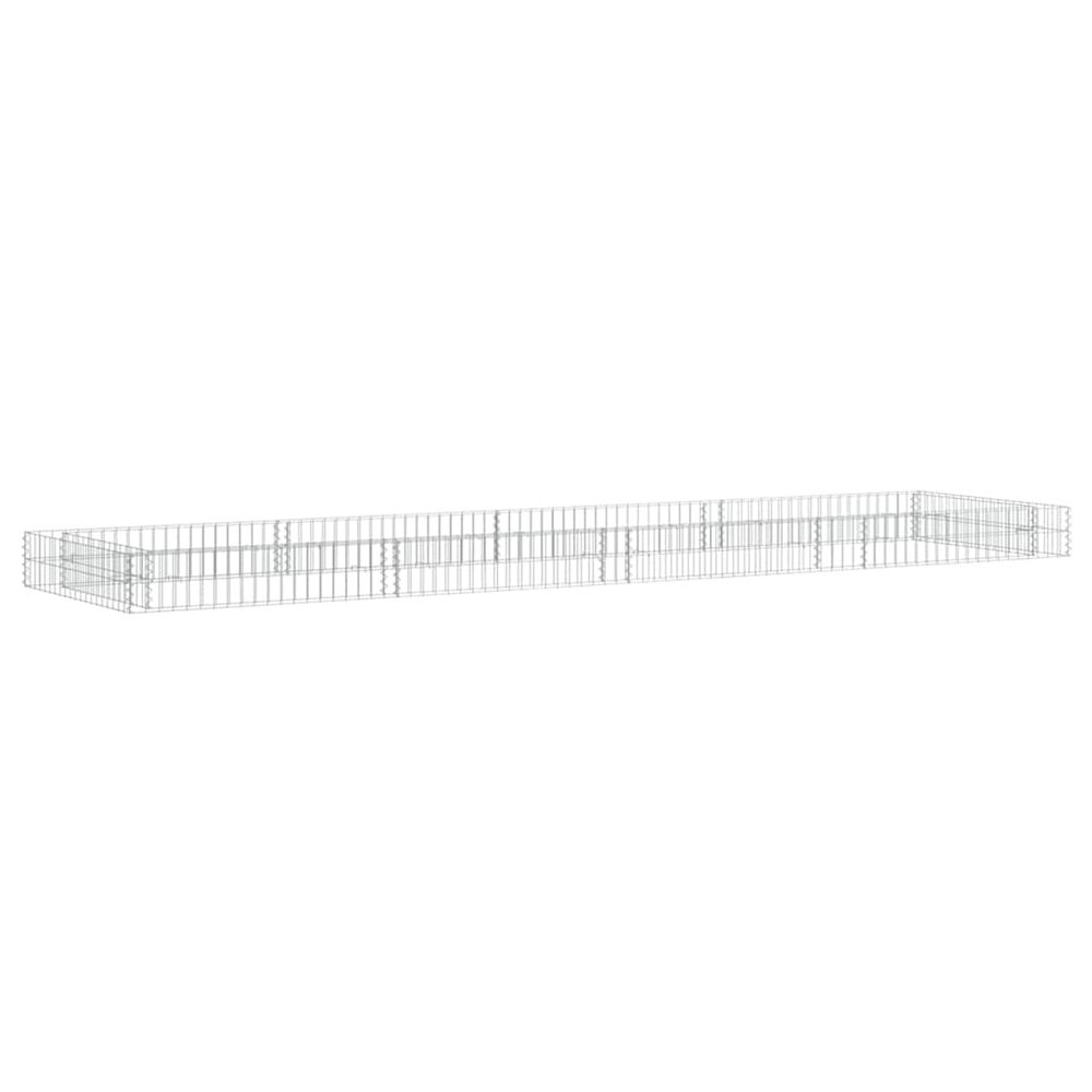 Lit surélevé à gabion acier galvanisé 400x100x20 cm