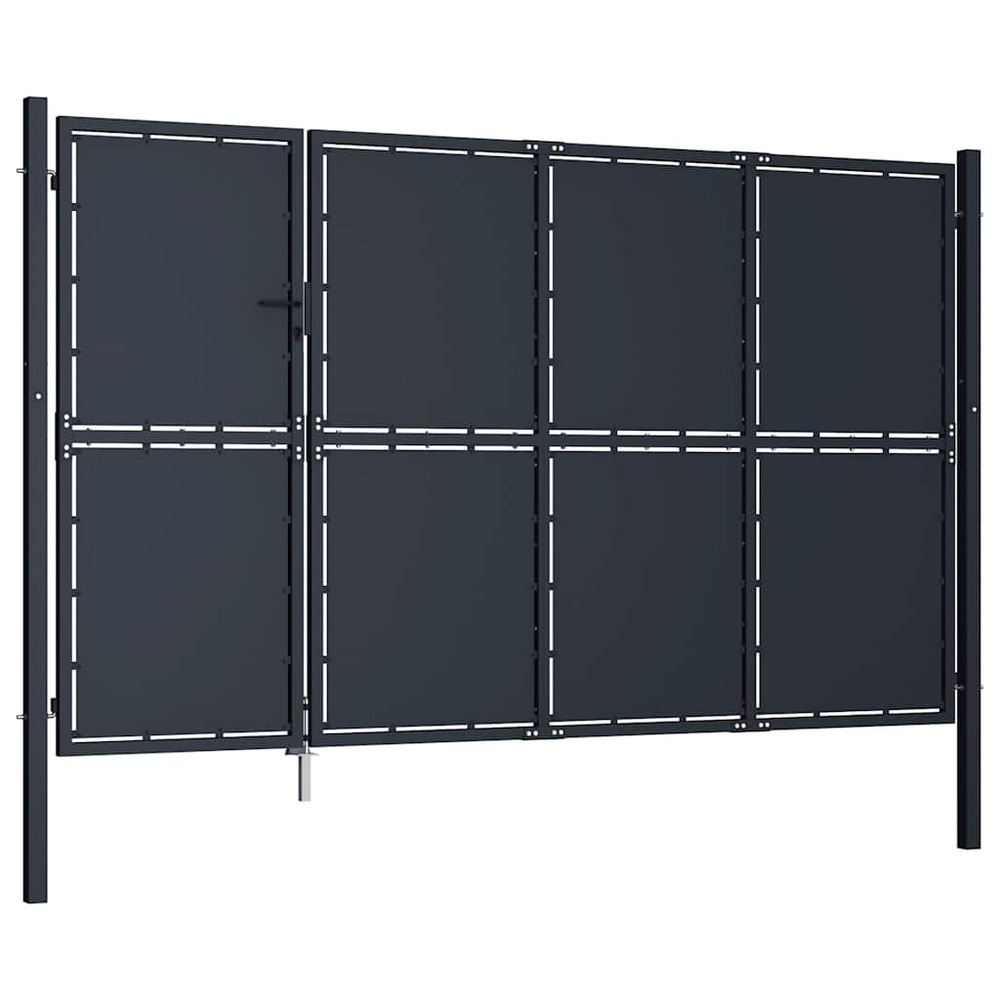 Portail de jardin en acier 350 x 150 cm anthracite
