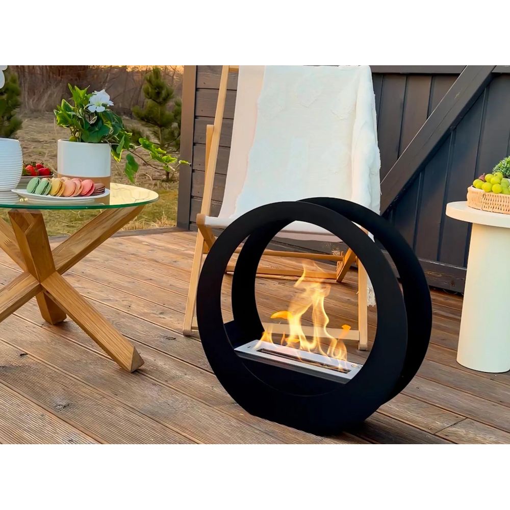 Cheminee bioethanol only noire - design moderne sans conduit