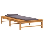 Transat chaise longue bain de soleil lit de jardin terrasse meuble d'extérieur et coussin/oreiller gris foncé bois massif aca