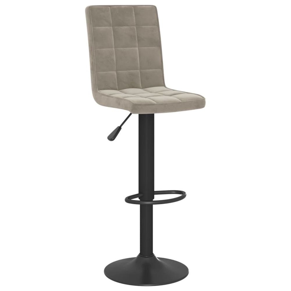Tabouret de bar gris clair velours