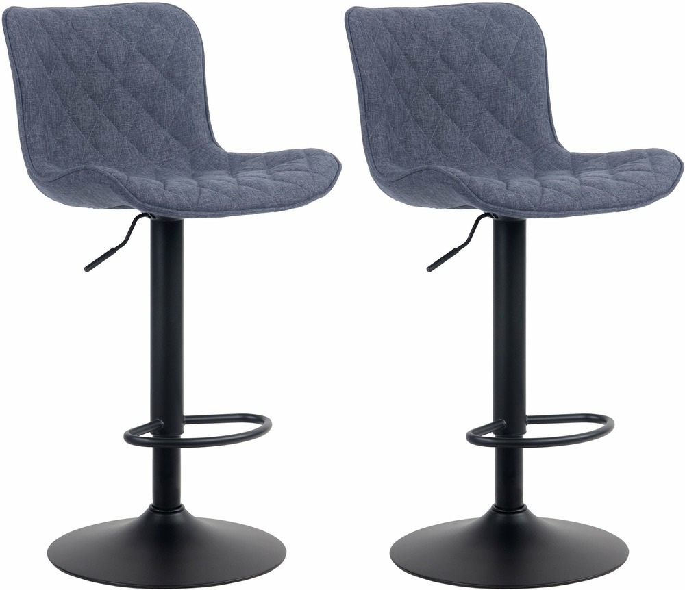 Lot de 2 tabourets de bar emma tissu
