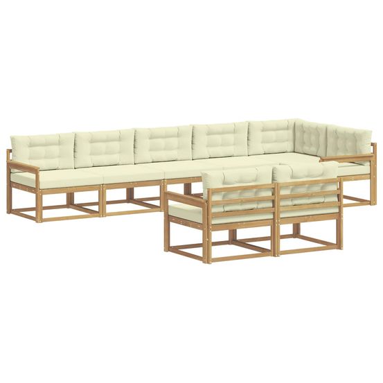 Ensemble de canapés d'extérieur 6 pc blanc et crème polyester