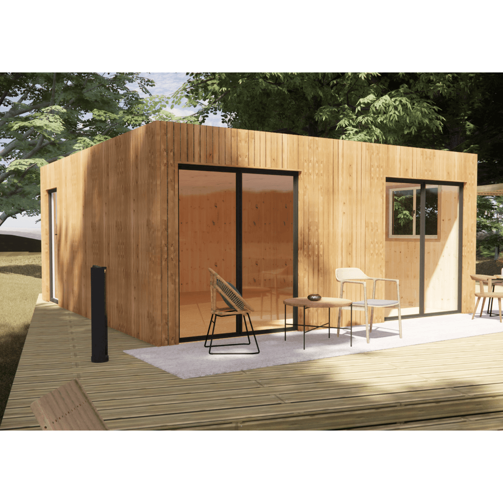 Bureau de jardin 4 saisons en bois 5,5 x 5,7 x 2,7 m / isolation re2020 avec plancher isolé