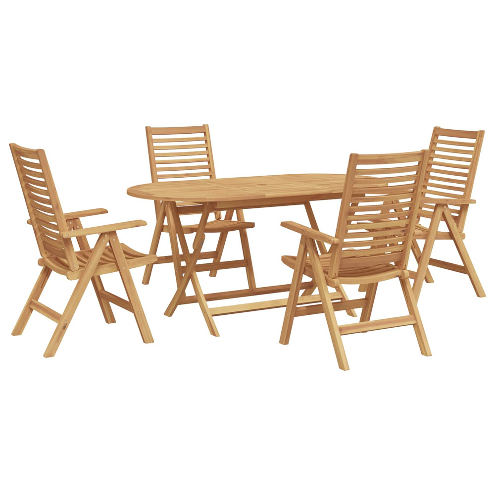 Ensemble de salle à manger pour jardin 5 pcs marron