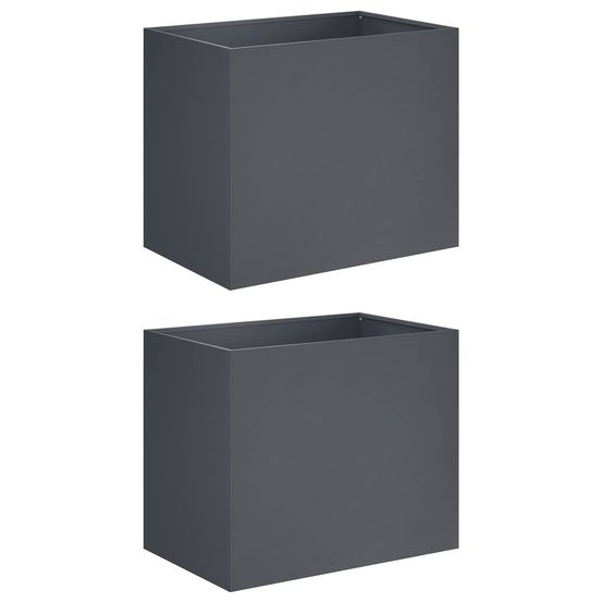 Cache-pot de jardin 2 pc anthracite 60 x 40 x 50 cm