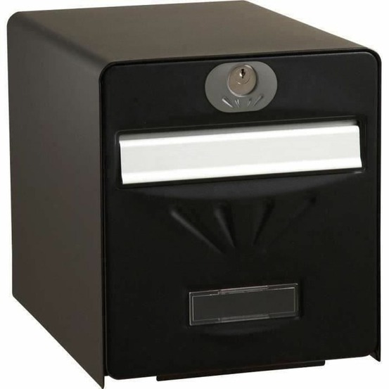 Boîte aux lettres balnéaire en acier galvanisé - porte arriere vitrée - noir