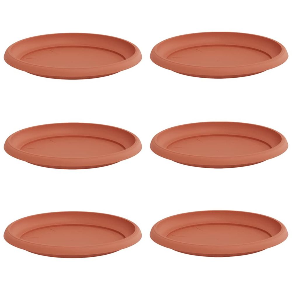 Plateau à fleurs rond 6 pc rouge brique ø 23,5 x 2,5 cm