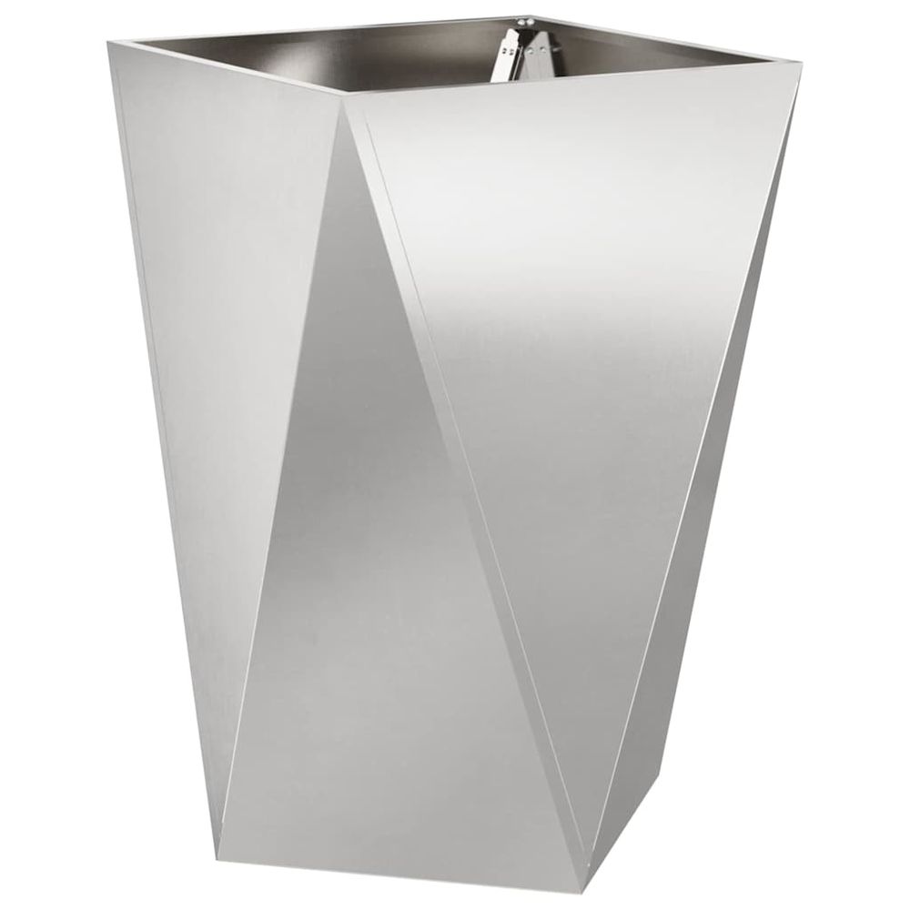 Jardinière argent 50 x 50 x 75 cm acier inoxydable