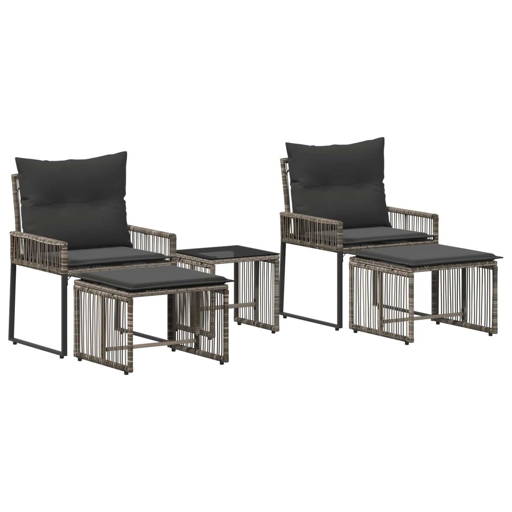 Ensemble de meubles d'extérieur 11 pc gris et gris foncé