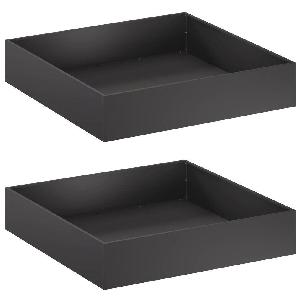 Cache-pot de jardin 2 pc noir 100 x 100 x 20 cm