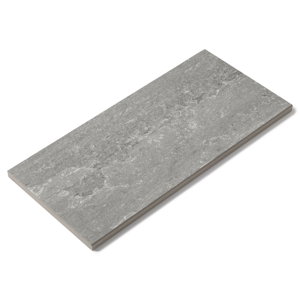 Margelle de piscine effet pierre gris quartz 60x28x2 cm bord droit pietra - ro'ma carrelage