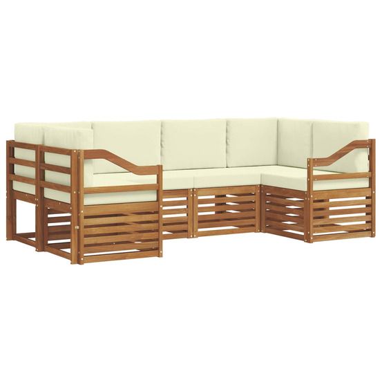 Ensemble de canapés d'extérieur 6 pc naturel et crème