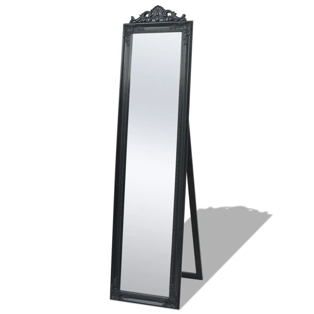 Miroir sur pied baroque 160 x 40 cm Noir