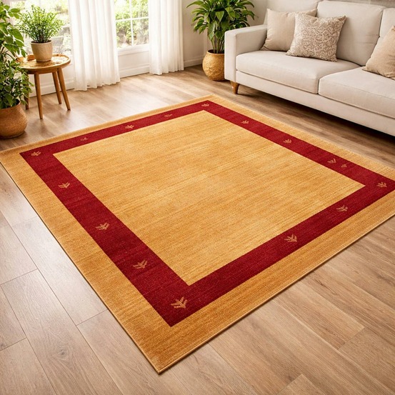 Tapis salon 120x180 tissé beige rectangle motif simple chobay 5