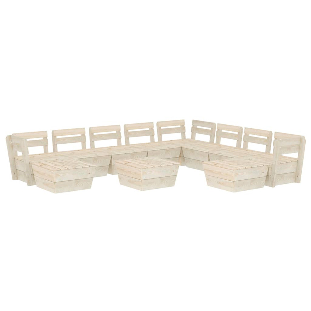 Salon de jardin palette 11 pcs bois d'épicéa imprégné