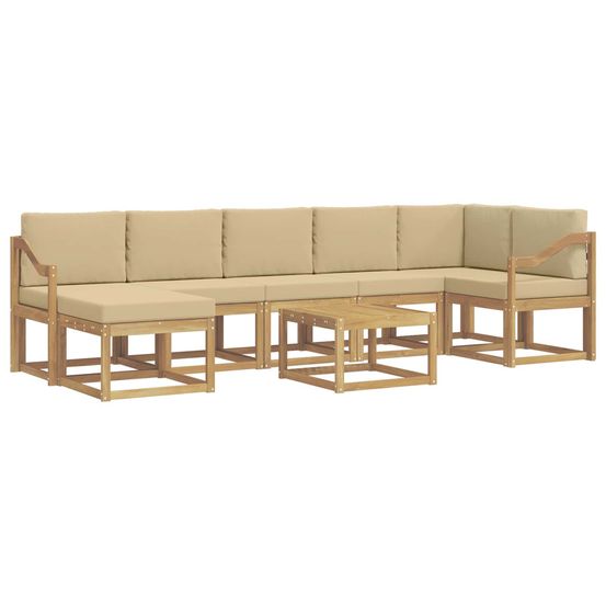 Ensemble de canapés d'extérieur 8 pc blanc et beige polyester