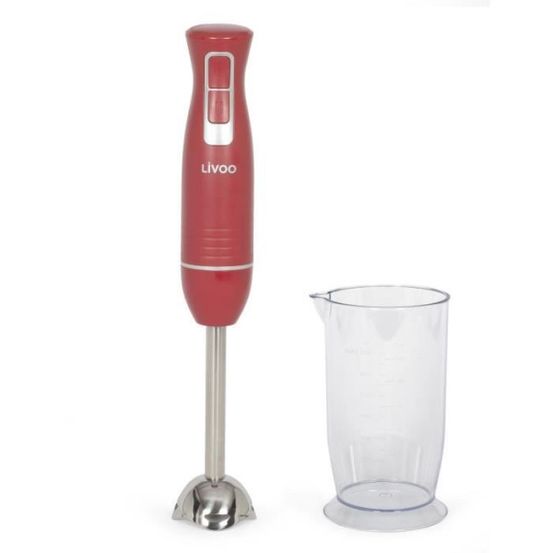 Mixeur electrique plongeant - - dop245r - 400w - 2 vitesses - bol gradué 700 ml - 2 lames en acier inoxydable