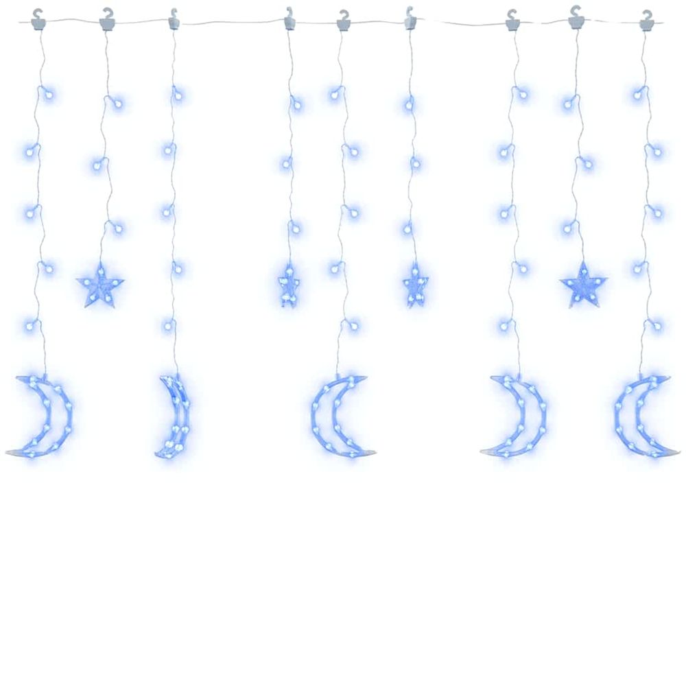 Guirlande lumineuse étoile et lune avec télécommande 138 led