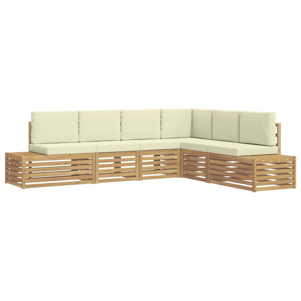 6 pc ensemble de canapés d'extérieur polyester blanc