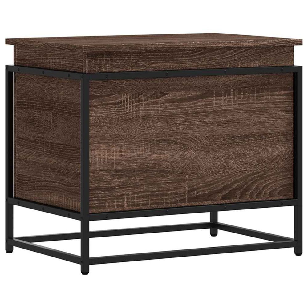 Boîte de rangement avec couvercle chêne marron bois ingénierie