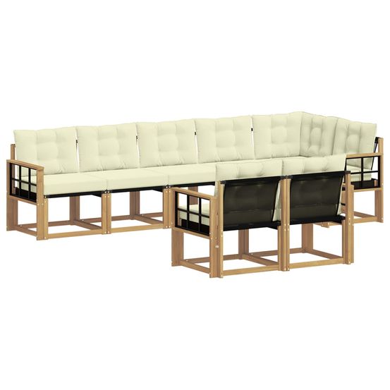Ensemble de canapés d'extérieur 8 pc blanc et crème