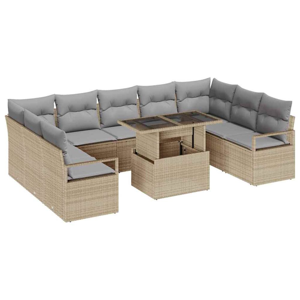 Ensemble de canapé de jardin 10 pc 9-nombre de places