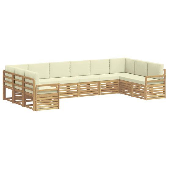 Ensemble de canapés d'extérieur 10 pc blanc et crème polyester