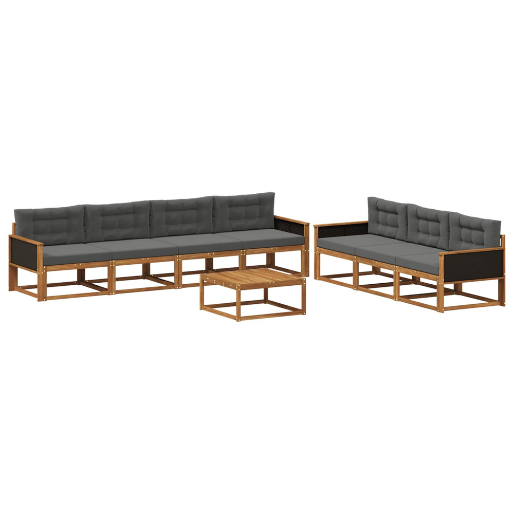 Ensemble de canapés d'extérieur 8 pcs naturel et anthracite