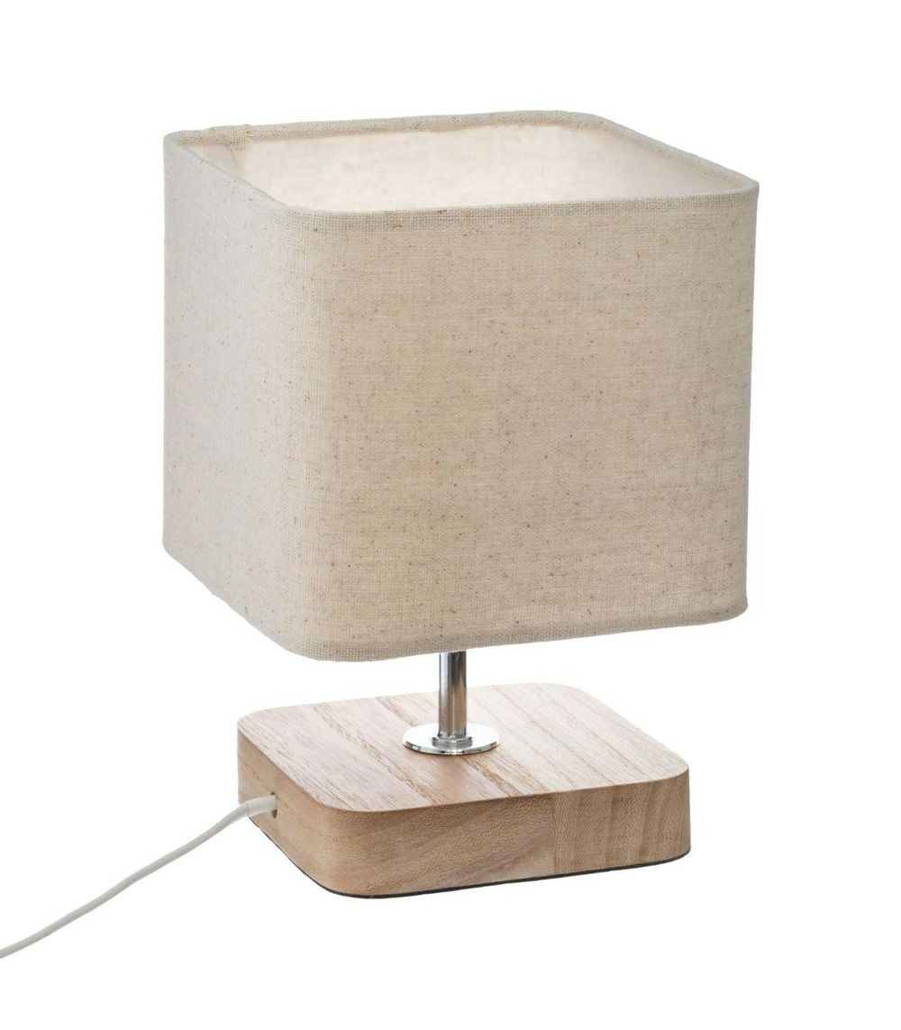 Lampe à poser en bois de pin h 21 cm