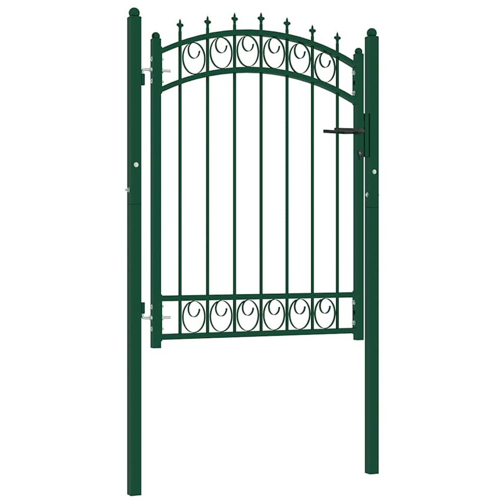 Portail de clôture emmen avec pointes en acier 103 x 109,5 cm vert