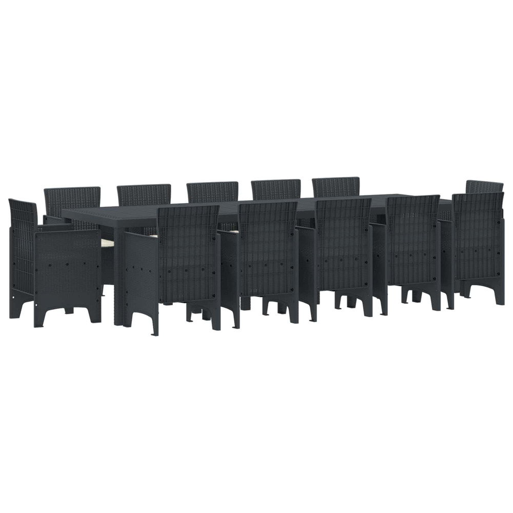 Ensemble de salle à manger pour jardin 13 pcs anthracite