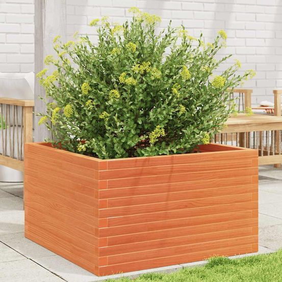 Très grand potager carré bois de pin massif cire marron 80x80cm