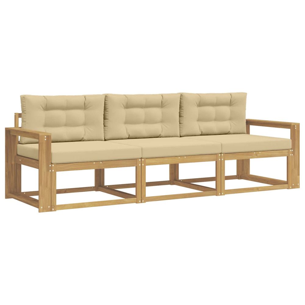Ensemble de canapés d'extérieur 3 pc blanc et beige polyester