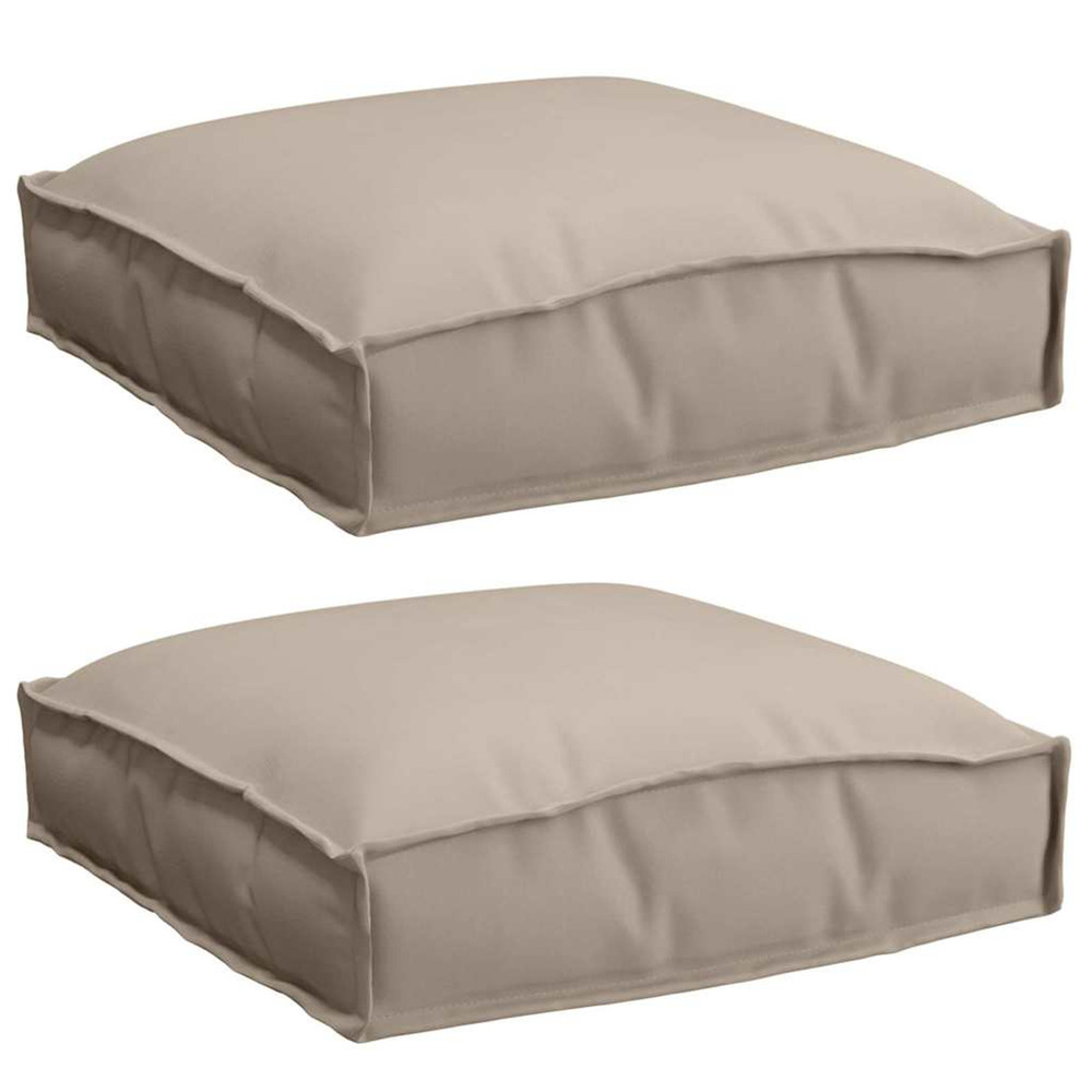Coussin 2 pcs taupe 40 x 40 x 8 cm tissu oxford