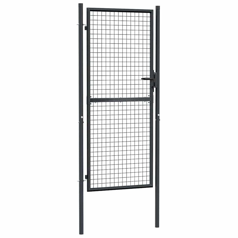 Portail de jardin grillagé en acier galvanisé gris 100 x 200 cm