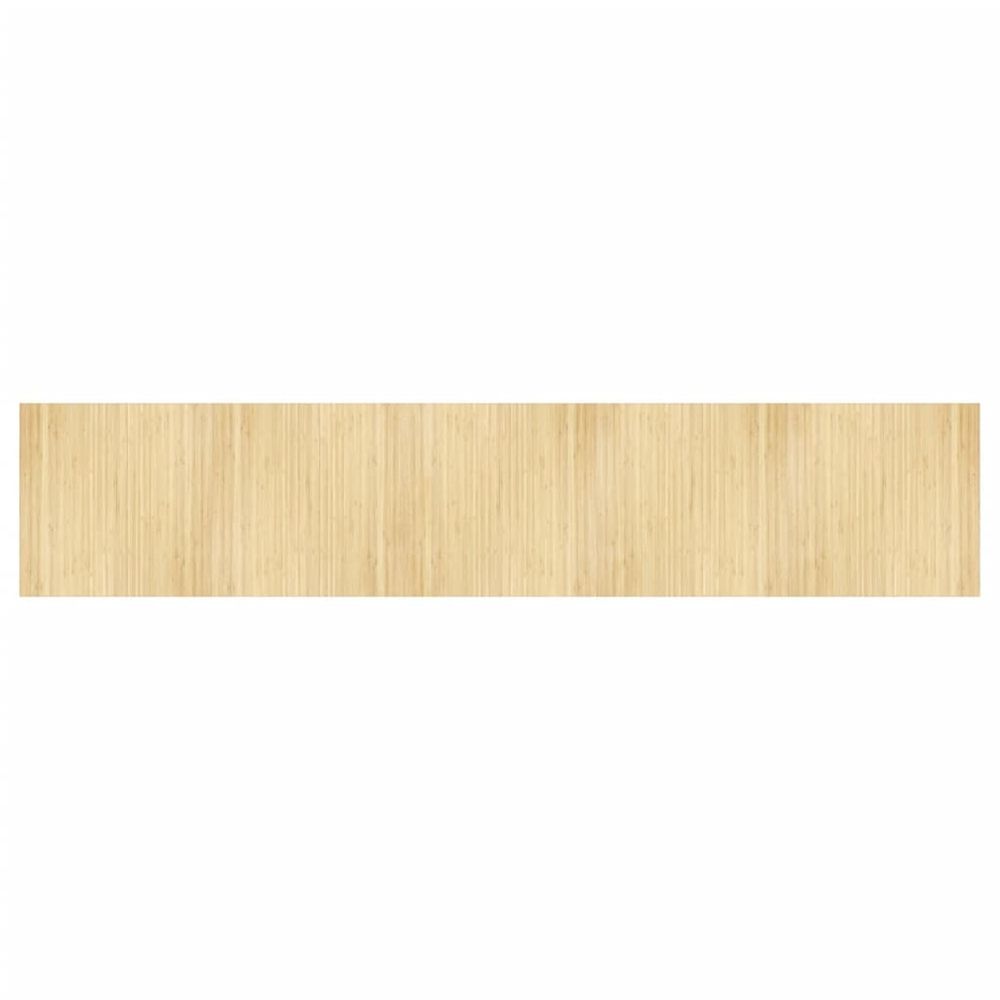Tapis rectangulaire naturel clair 100x500 cm bambou