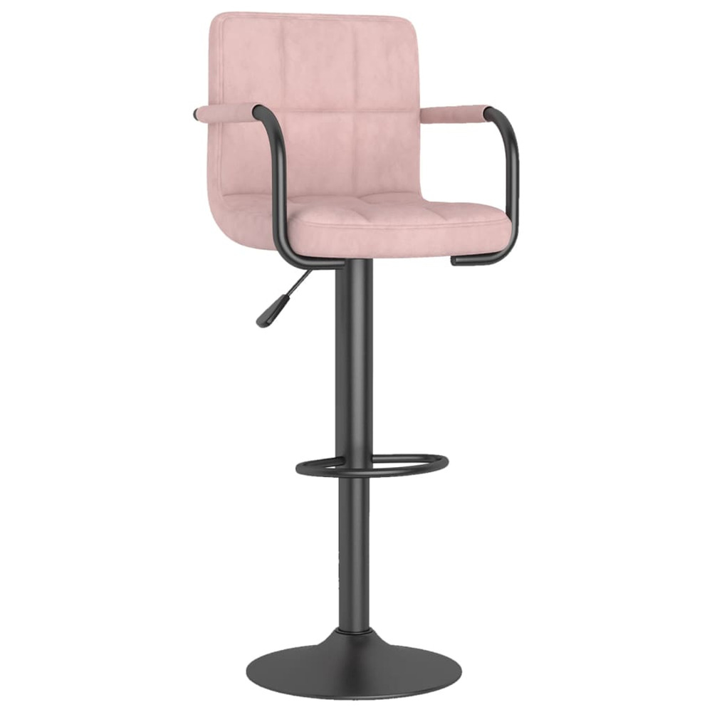 Tabouret de bar rose velours