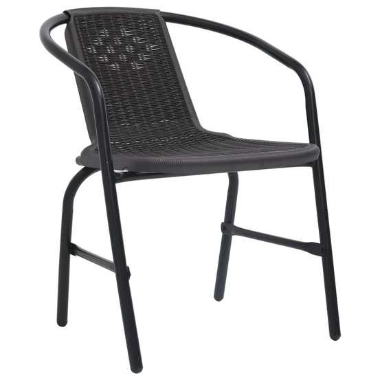 Chaises de jardin lot de 6 rotin plastique et acier 110 kg